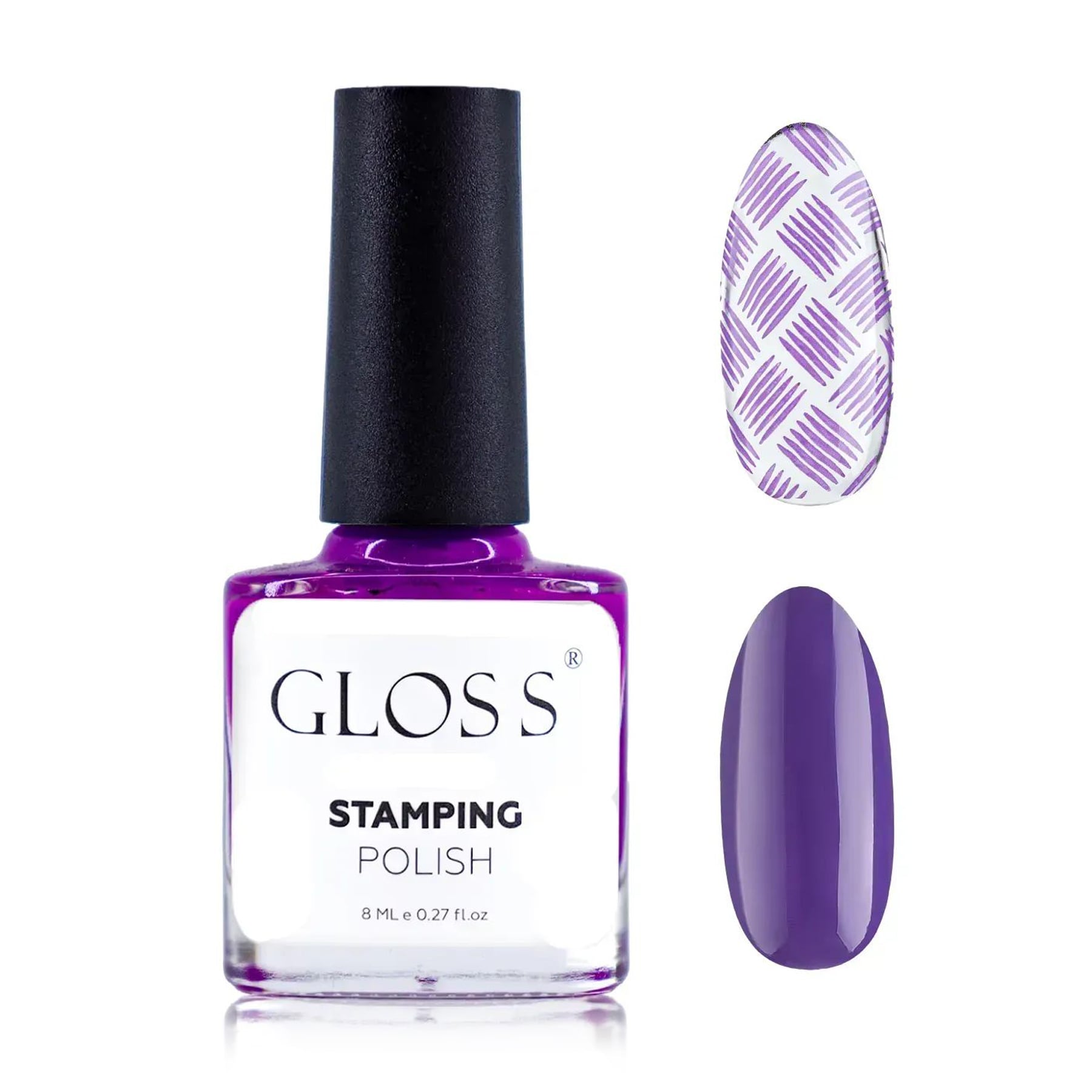 Лак для стемпінгу Gloss Stamping Polish 10 Баклажановий, 8 мл