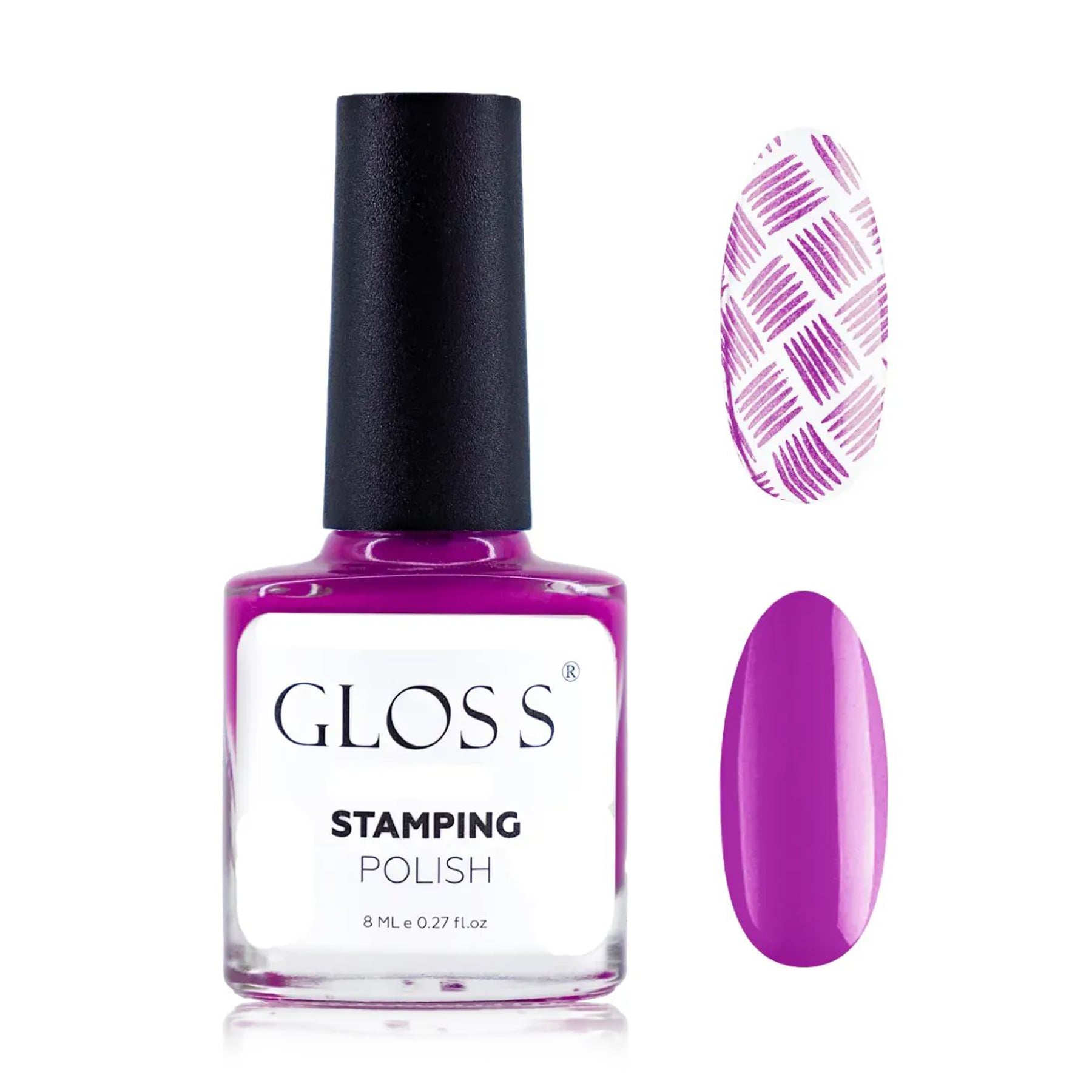 Лак для стемпінгу Gloss Stamping Polish 21 Яскраво-фіолетовий, 8 мл
